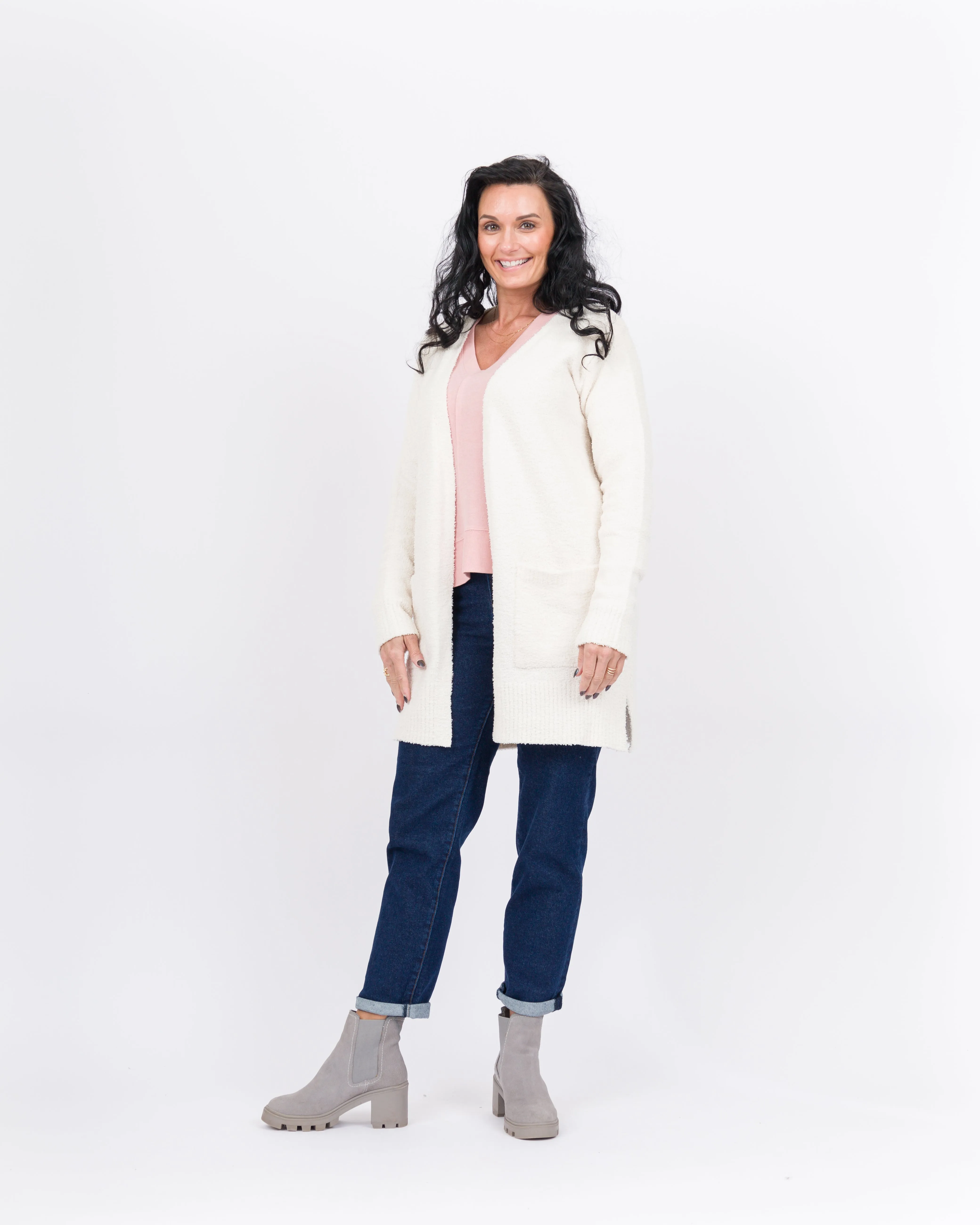 Simply Noelle Lounge Long Cardigan- Cream