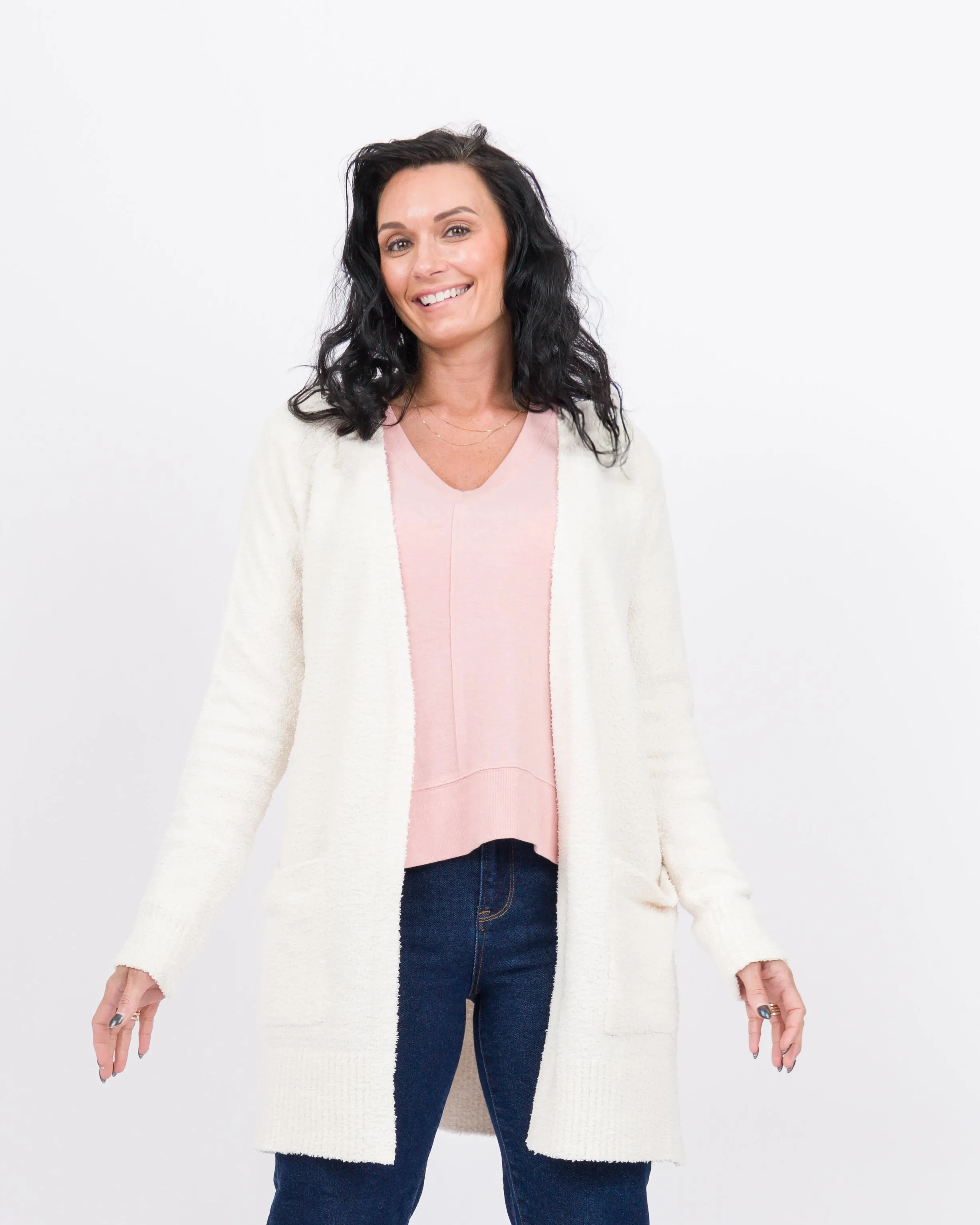 Simply Noelle Lounge Long Cardigan- Cream