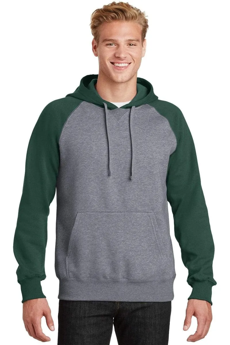 Sport-Tek ST267: Raglan Colorblock Pullover Hooded Sweatshirt