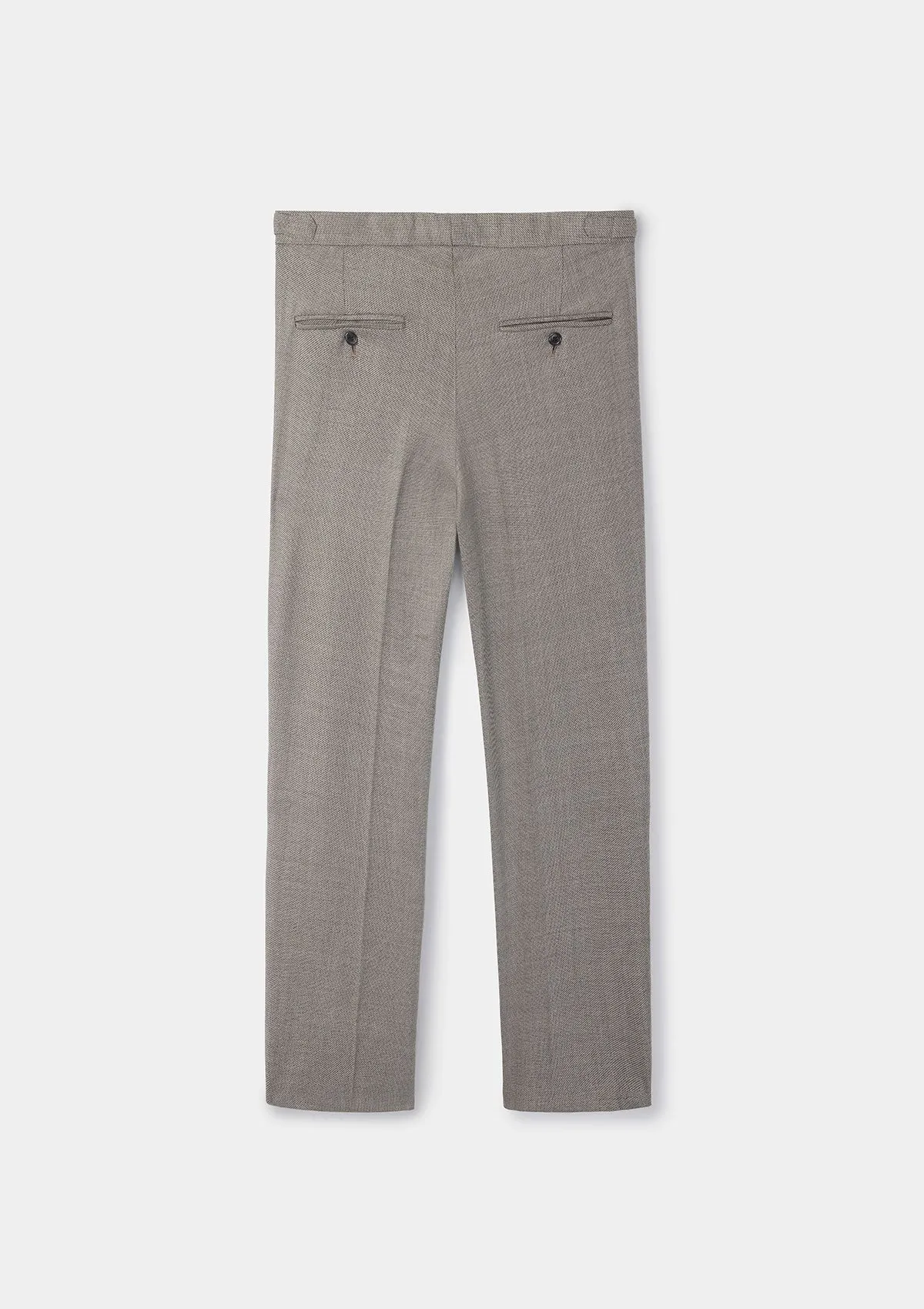 Taupe Virgin Wool Suit Trousers