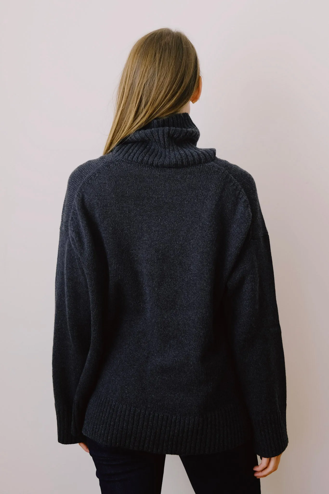 turtle neck - knit - dark grey