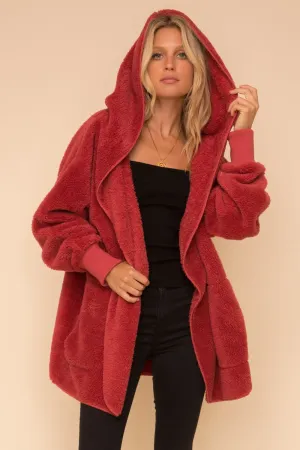 Vintage Red Bear Coat Hoodie