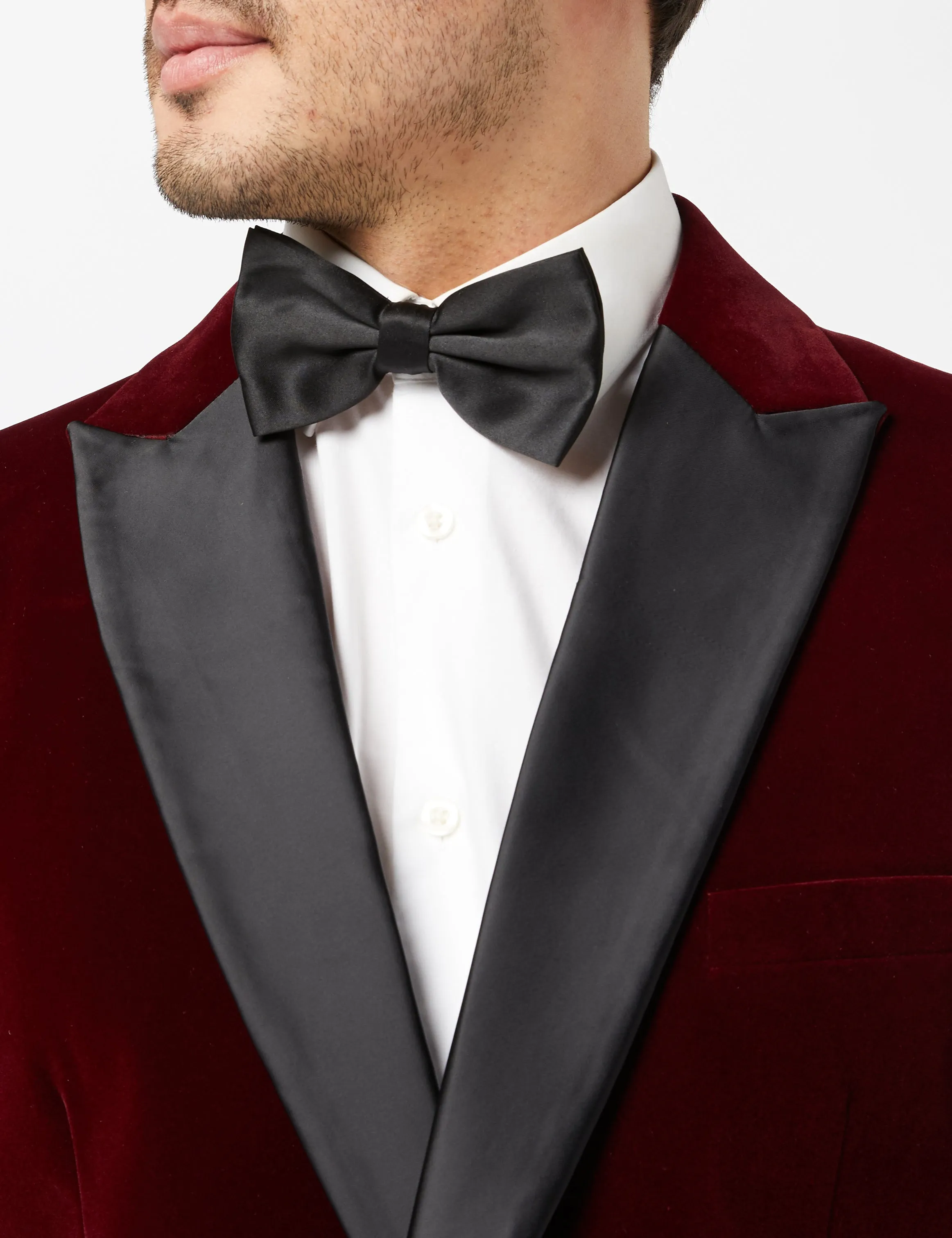 WILLS - Burgundy Soft Velvet Dinner Jacket