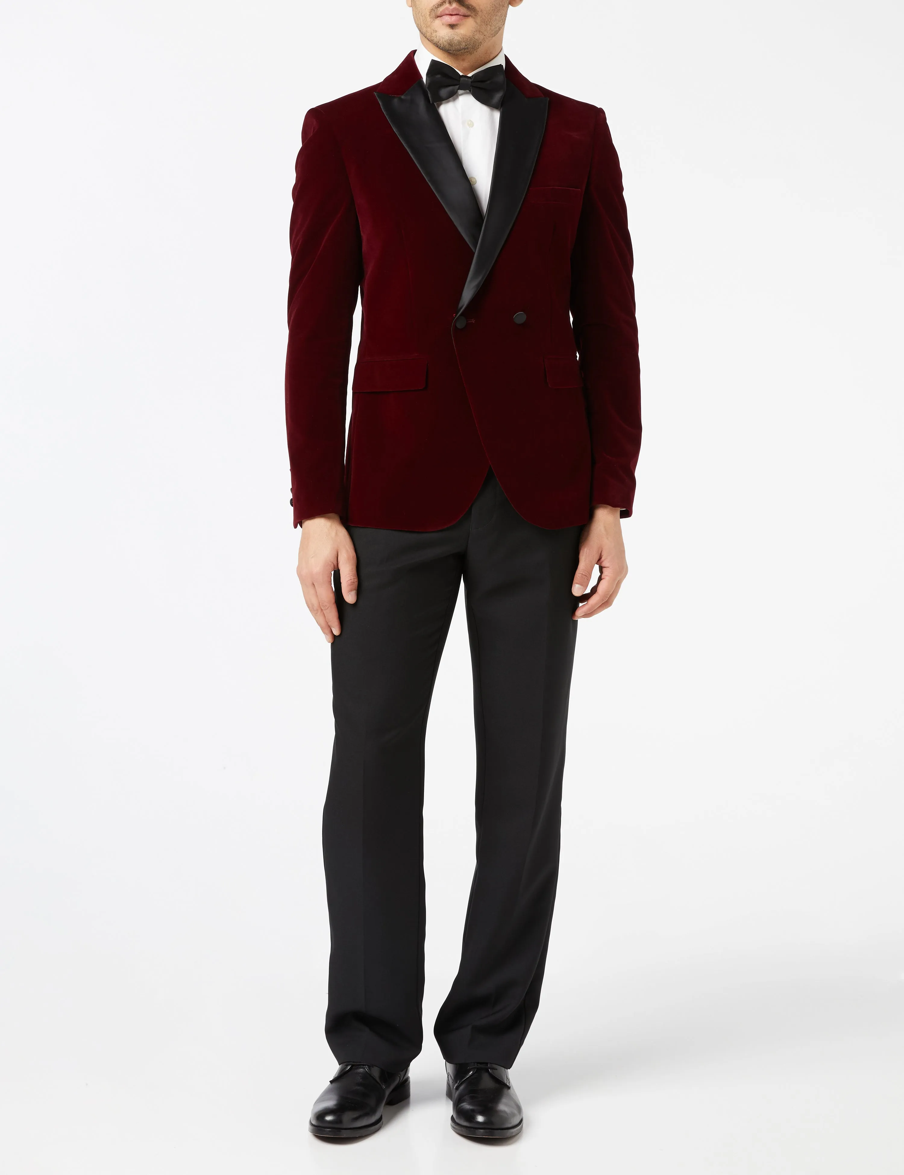 WILLS - Burgundy Soft Velvet Dinner Jacket