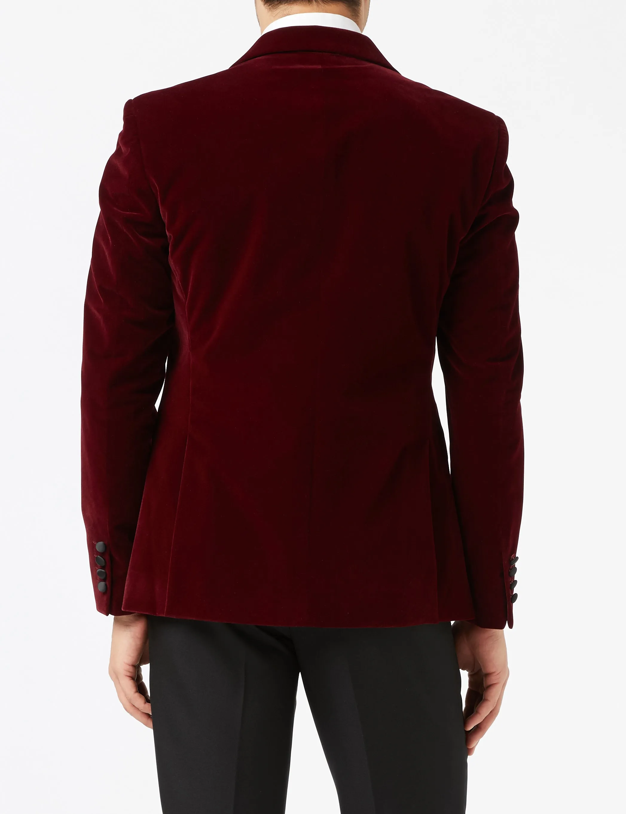 WILLS - Burgundy Soft Velvet Dinner Jacket