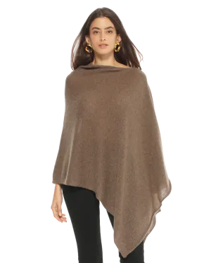 Women's Essential Pure Cashmere Poncho Brown