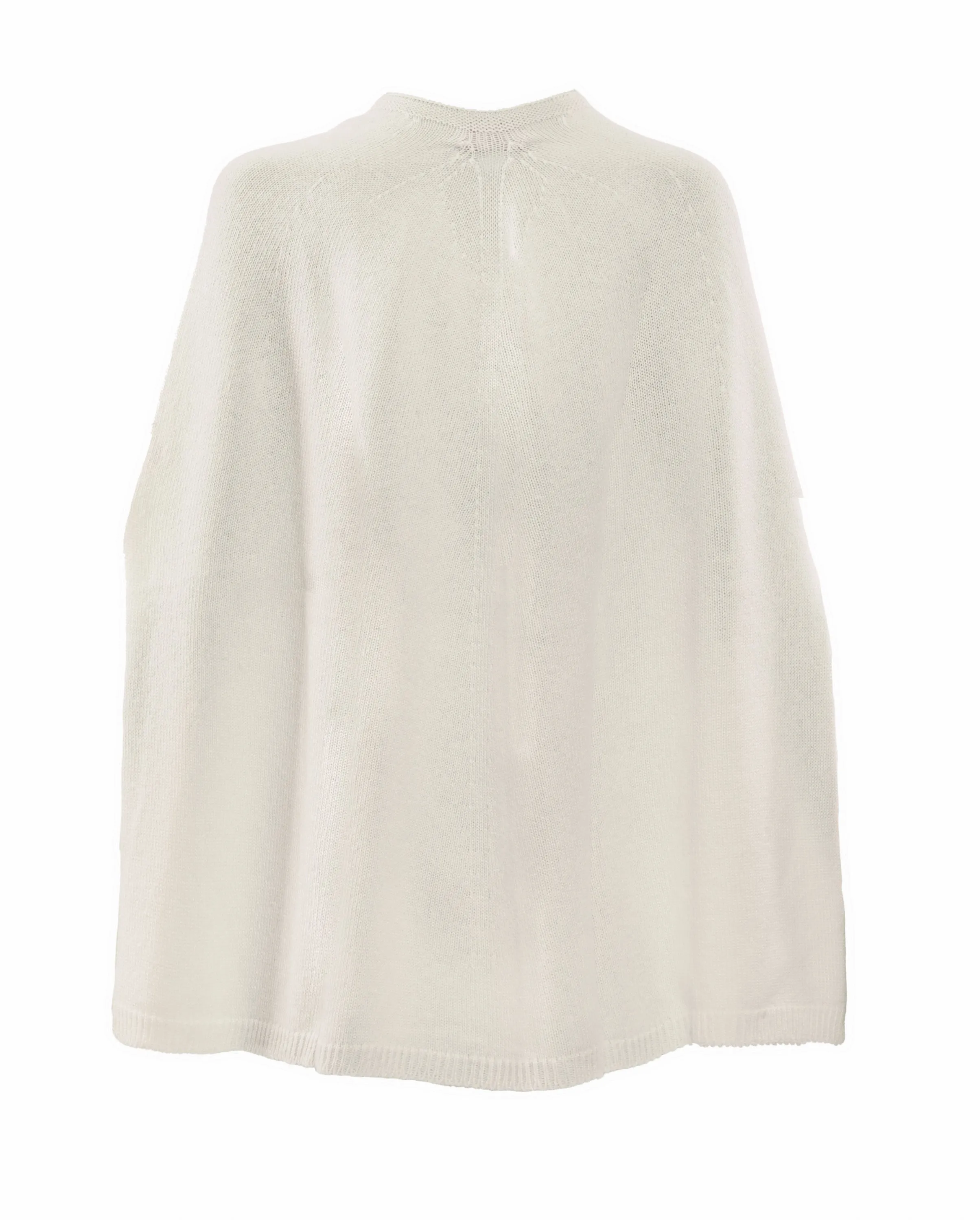 Women's Pure Cashmere Elegant Cable Knit Poncho Milk White