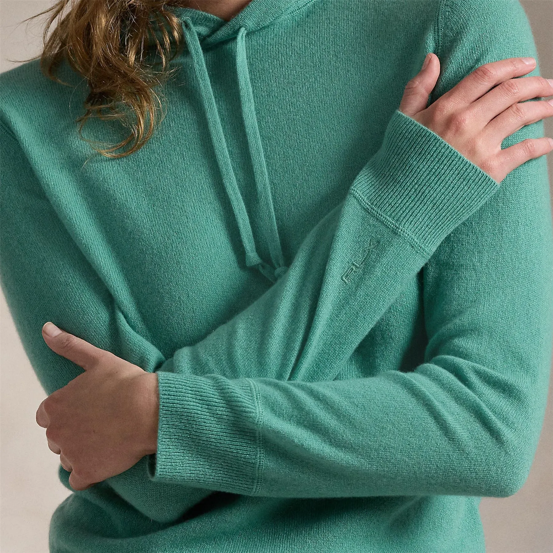 Womens RLX Cashmere Hoodie Haven Green - AW24