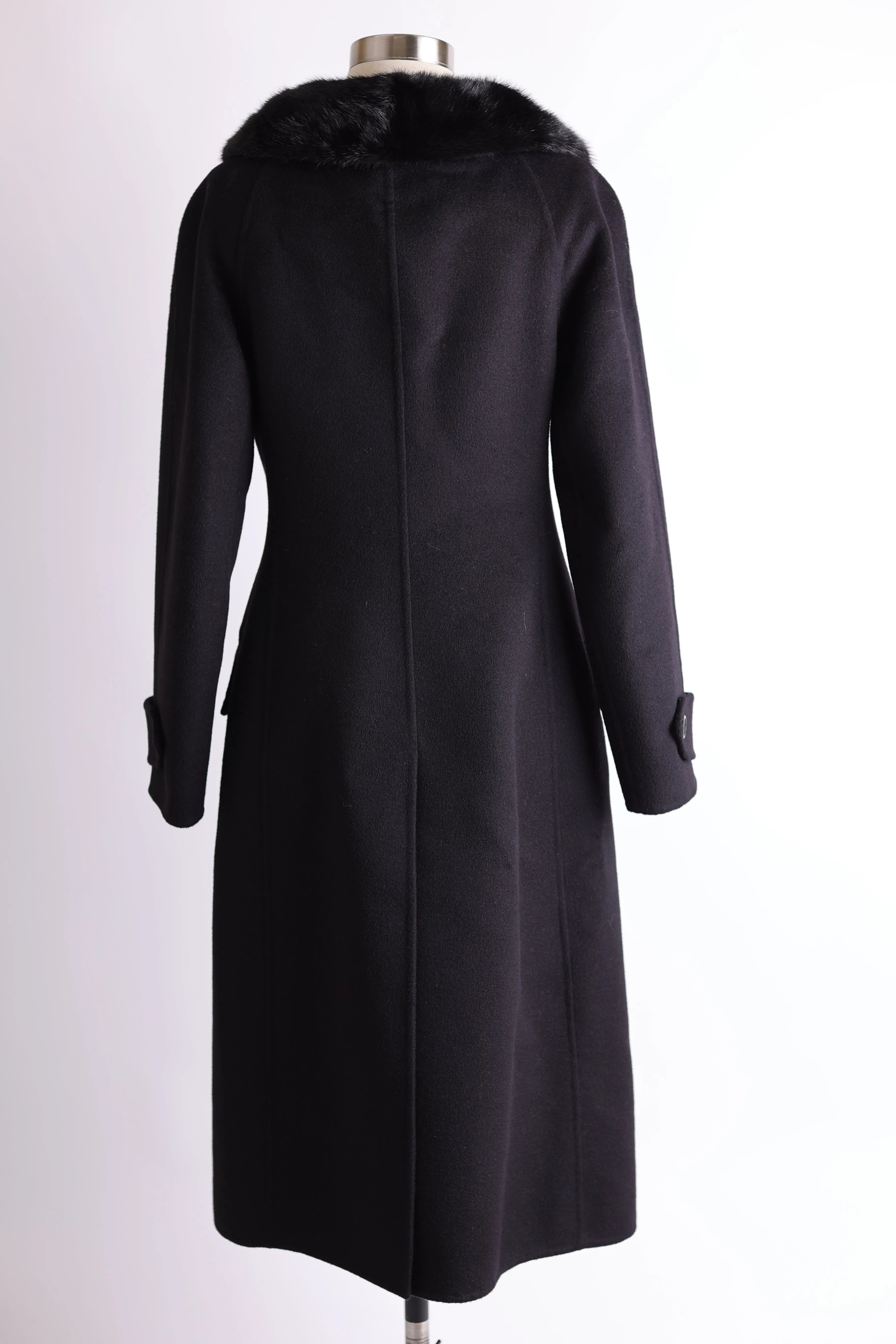 Wool Dress Coat W/ Mink Collar