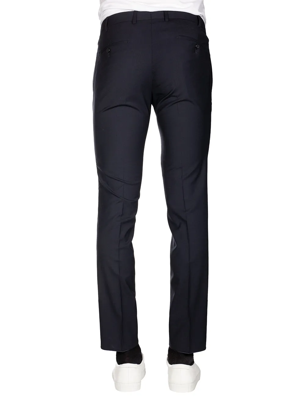 Wool Grey Trousers Navy