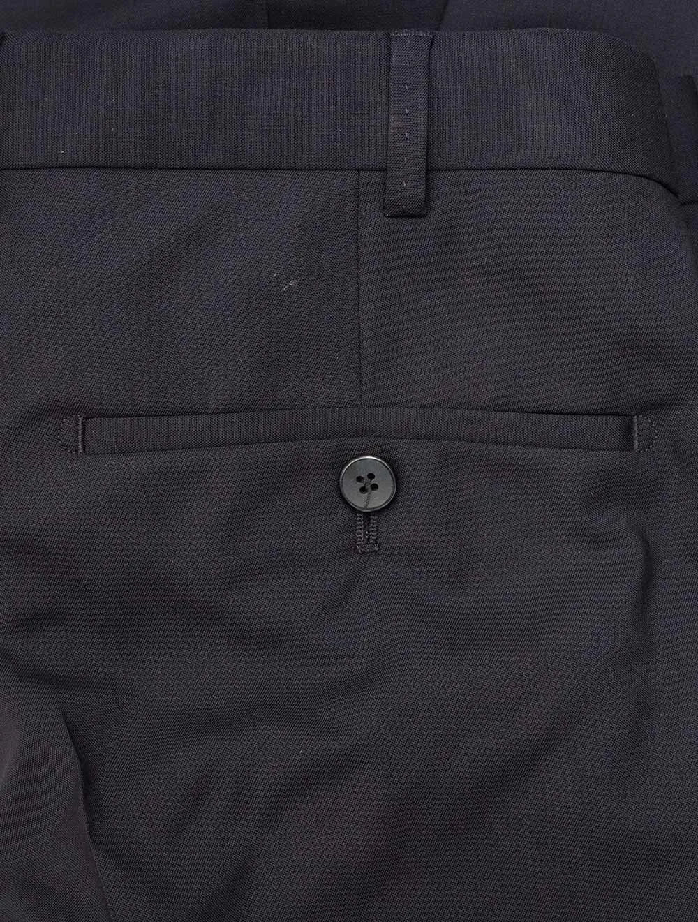 Wool Grey Trousers Navy