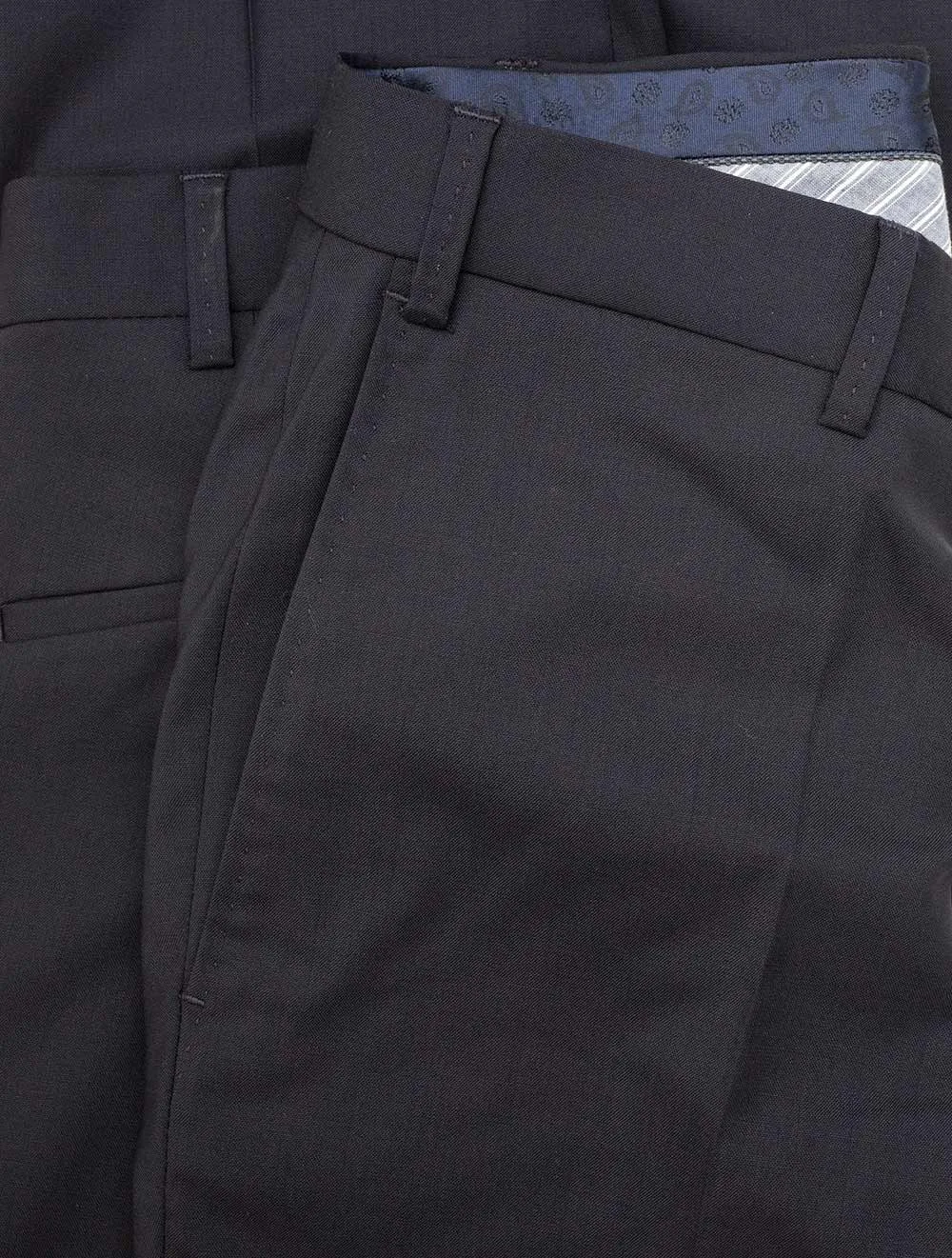 Wool Grey Trousers Navy