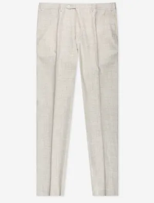 Wool Silk Linen Trouser Beige